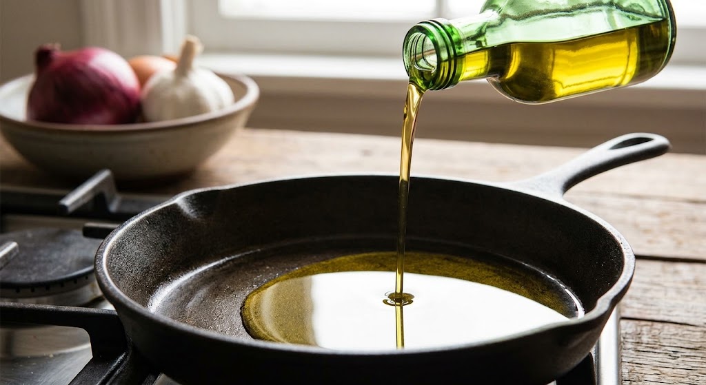 Oil is used for cooking the seasoning