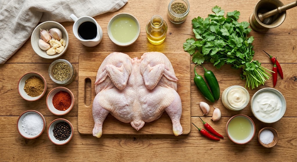 Ingredients for Peruvian Chicken with Green Sauce