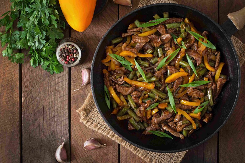 Peruvian beef stir fry,