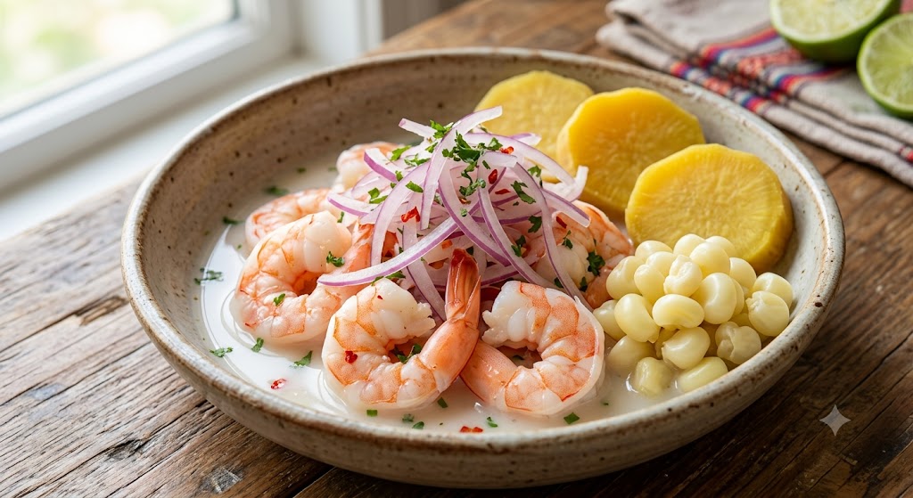 Shrimp Ceviche with onion