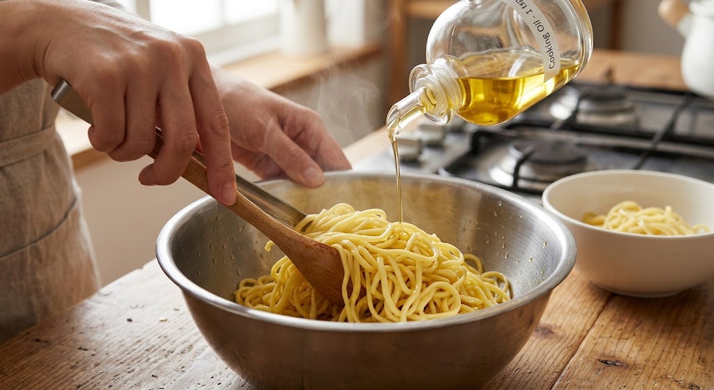 boil the noodles for making best peruvian saltado noodles at home