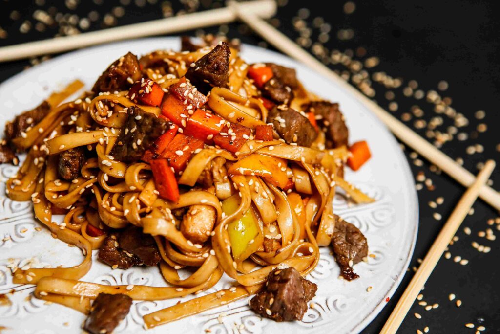 saltado noodles 