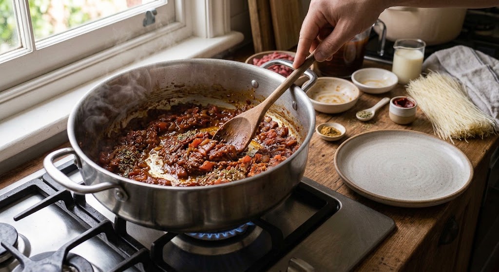Ají panca and tomato soup base