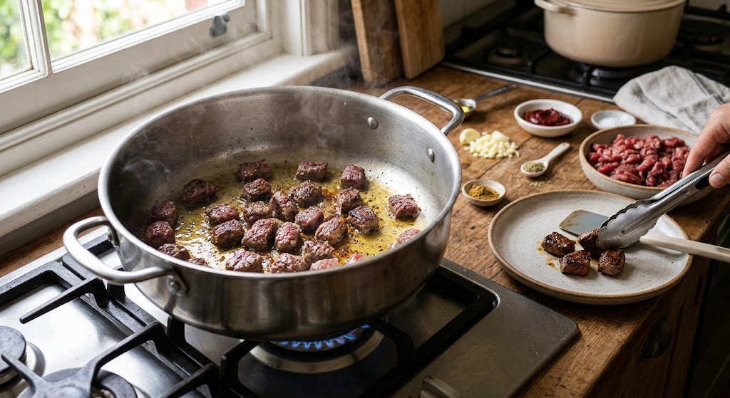 . Prepare the Beef for sopa criolla making