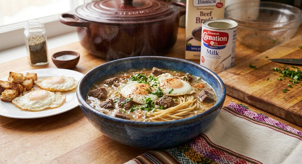 Sopa Criolla has a rich, savory, and comforting flavor.