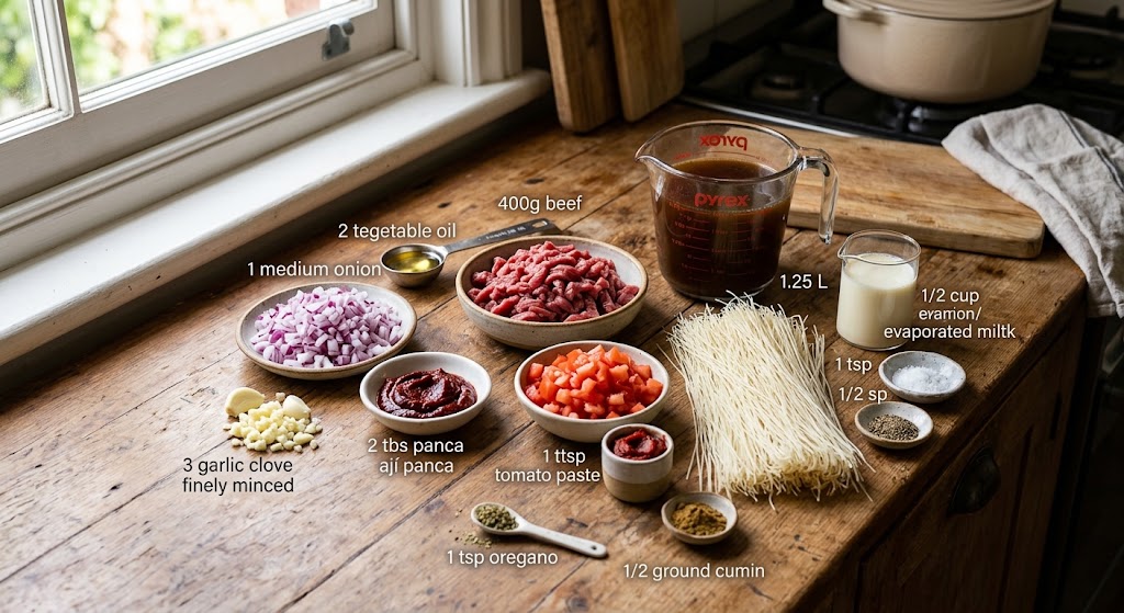 Sopa Criolla Ingredients