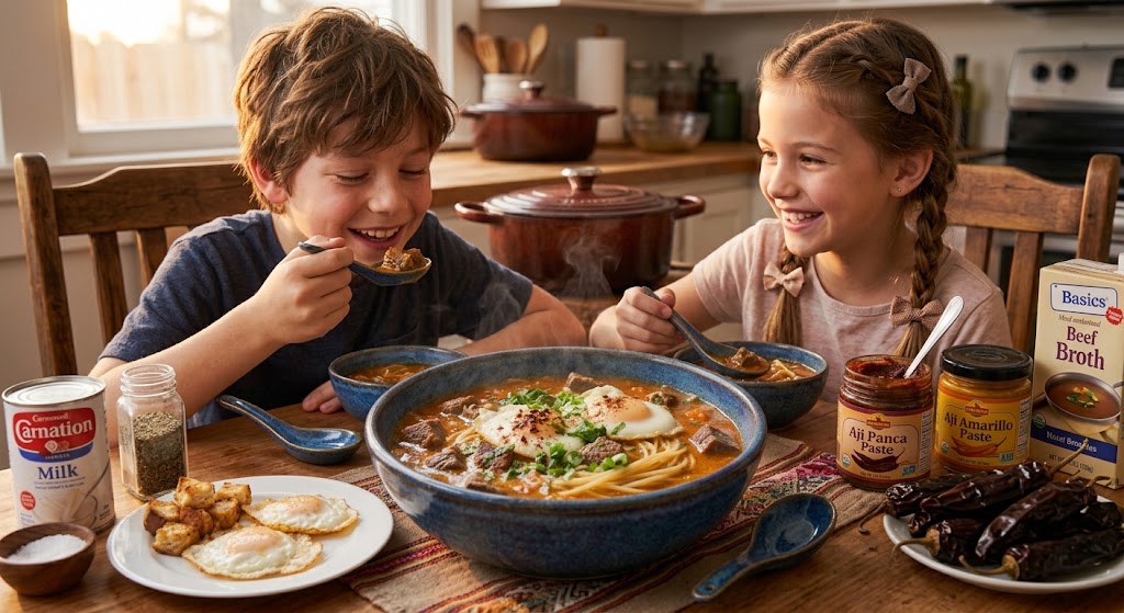 spicy soup enjoying kids