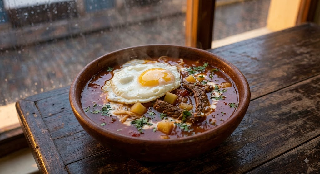 a warm bowl of sopa a la criolla or caldo de gallina in Cusco hits differently after a day in the rain