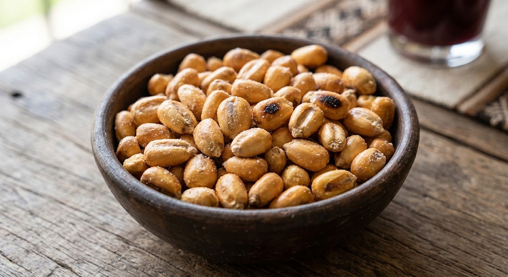 Toasted corn kernels, salted, nothing else