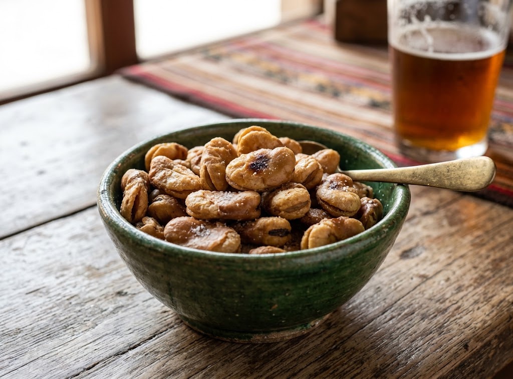 Dried broad beans, fried until they're hard and crackly