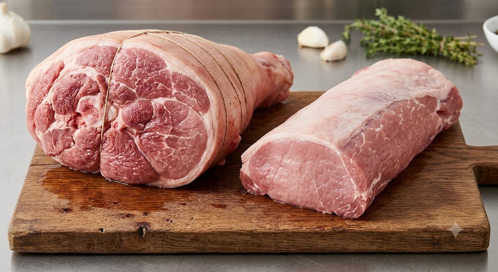 Pork leg is the traditional choice