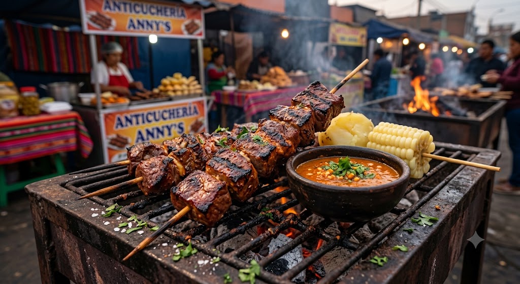 Anticuchos Grilled beef skewers marinated in vinegar