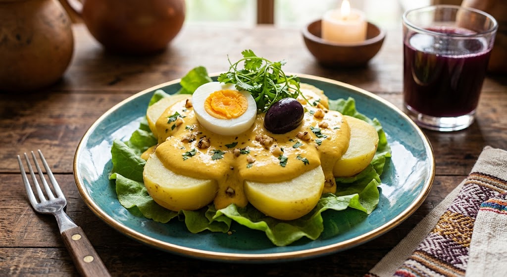Papa a la Huancaína is a simple dish of boiled potatoes