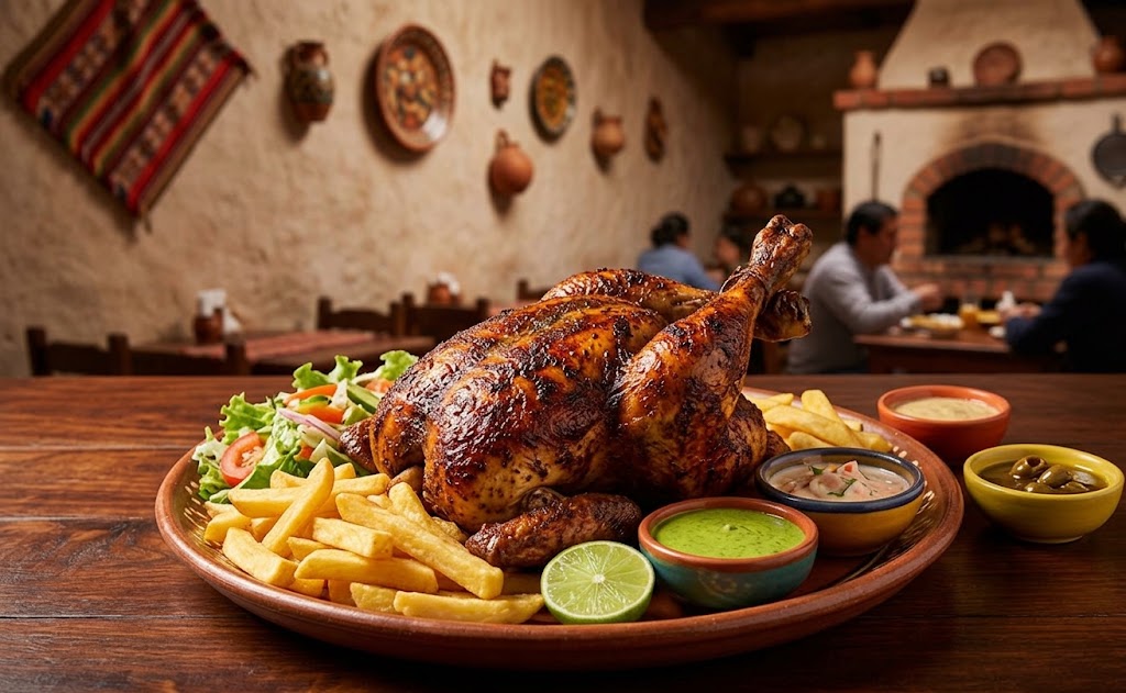 Pollo a la brasa is Peru's famous roasted chicken
