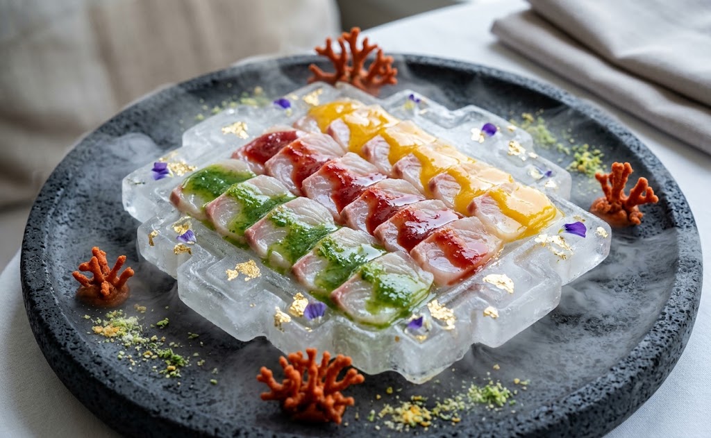 Tiradito is a fresh seafood dish that is often compared with ceviche,