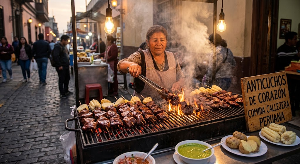 Anticuchos are grilled skewers that are strongly connected with Peruvian street food