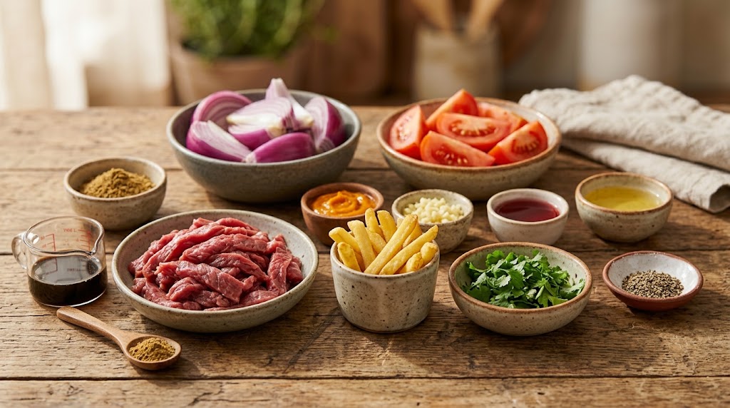 Lomo Saltado Tacos Ingredients