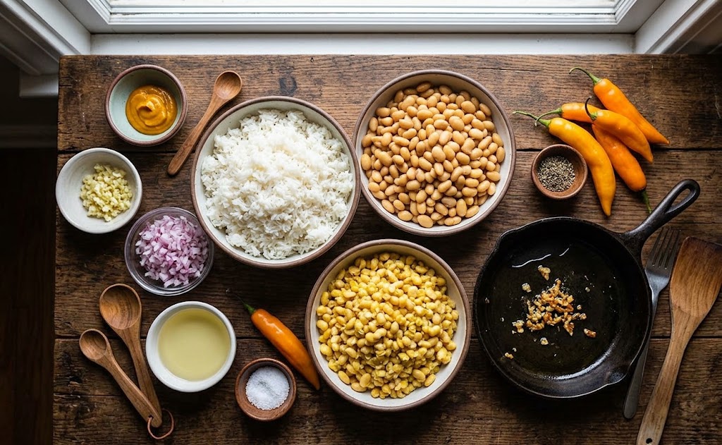 Ingredients for Homemade Tacu Tacu