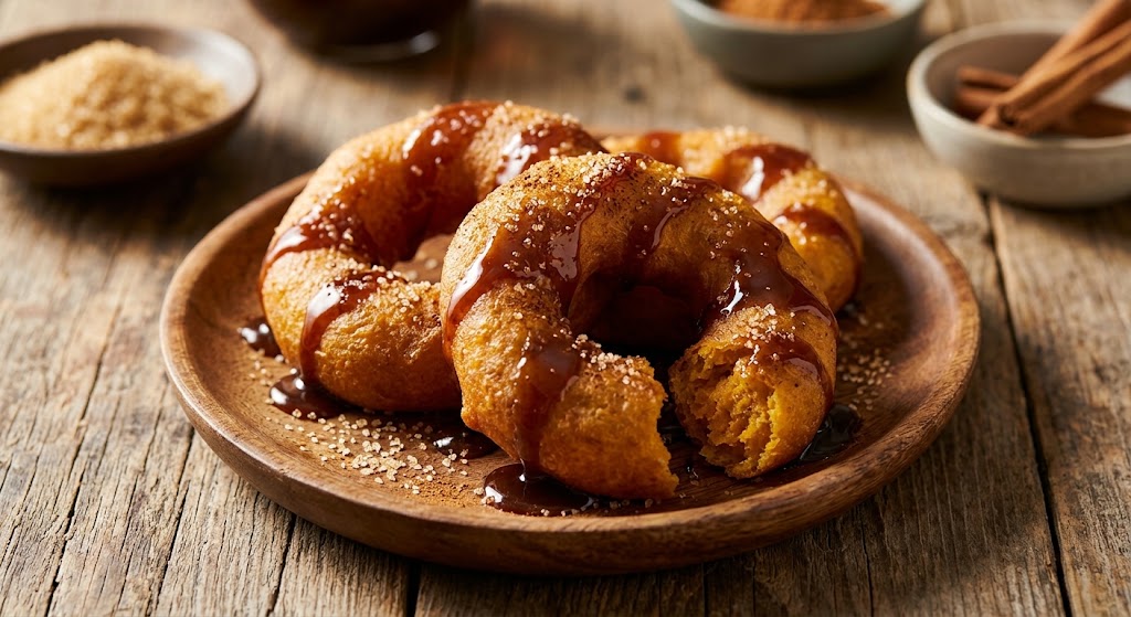 Picarones are ring-shaped fried pastries made with sweet potato and squash.