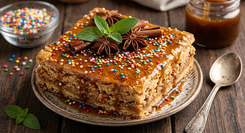 Turrón de Doña Pepa is a colorful layered sweet made with baked pastry
